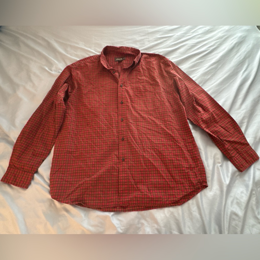 Eddie Bauer Red Plaid Men's Shirt